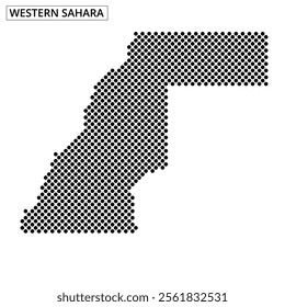 A detailed map outlines the geographical boundaries of Western Sahara, displaying unique topographical features and data relationships.