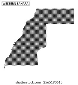 A detailed map outlines the geographical boundaries of Western Sahara, displaying unique topographical features and data relationships.