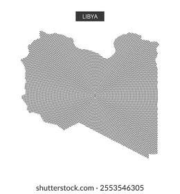 A detailed map outlining the geographical features of Libya, highlighting its borders and significant areas, focusing on physical representation.