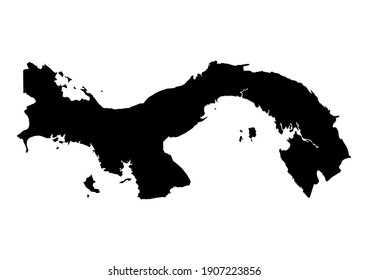 Detailed map of Panama isolated on white background. Vector map suitable for digital editing and prints of all sizes.