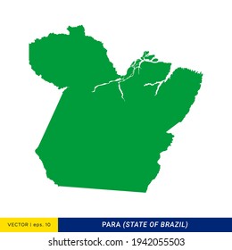 Detailed Map of Para - State of Brazil Vector Illustration Design Template