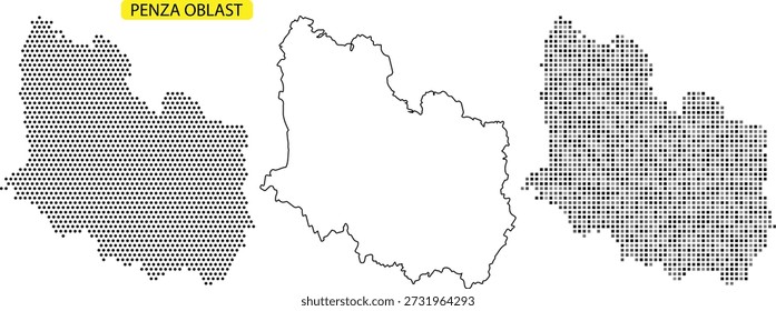 Detailed map of penza oblast with various visual representations and geographic details
