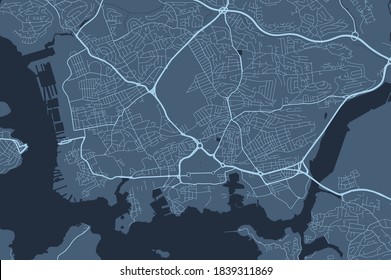 Detailed map of Plymouth city administrative area. Royalty free vector illustration.  Decorative graphic tourist map of Plymouth territory.