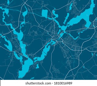 Detailed map of Potsdam city administrative area. Royalty free vector illustration. Cityscape panorama. Decorative graphic tourist map of Potsdam territory.