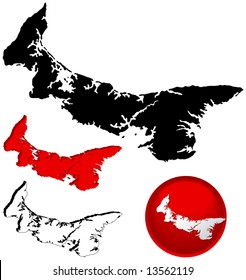 Detailed Map of Prince Edward Island, Canada with several variations