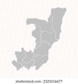 Detailed Map of Republic of the Congo With States and Cities
