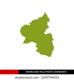 Detailed Map of Rhineland-Palatinate (Rheinland-Pfalz) - State of Germany Vector Illustration Design Template