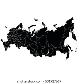 A detailed map of the Russian Federation border regions. Vector illustration. Crimea