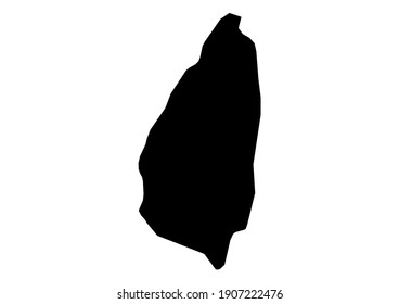 Detailed map of Saint Lucia isolated on white background. Vector map suitable for digital editing and prints of all sizes.