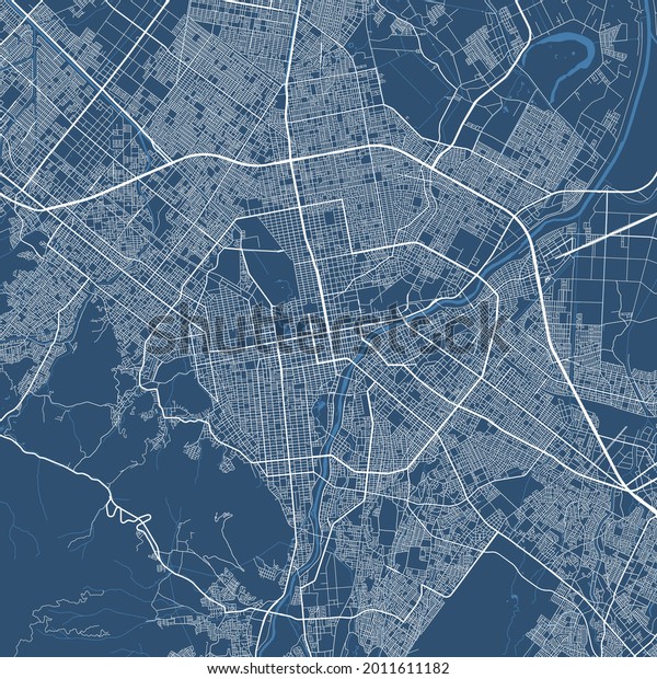 Detailed Map Sapporo City Administrative Area Stock Vector (Royalty ...