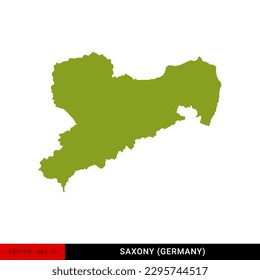 Detailed Map of Saxony (Sachsen) - State of Germany Vector Illustration Design Template