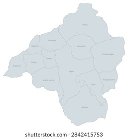 Detailed map showcasing the administrative districts (ADM2) of Isparta province in Turkey. Ideal for geographic studies, regional planning, and educational resources.