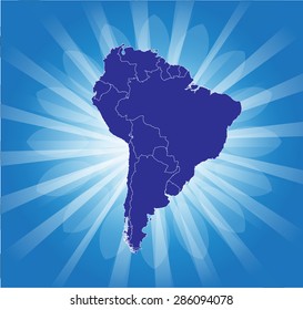 Detailed Map of South America Shinning 
