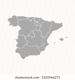 Mapa detallado de España con estados y ciudades
, puede utilizarse para diseños de negocios, presentaciones o cualquier diseño adecuado.