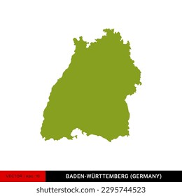 Detailed Map of Baden-Württemberg - State of Germany Vector Illustration Design Template