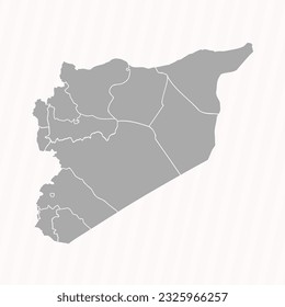 Detailed Map of Syria With States and Cities, can be used for business designs, presentation designs or any suitable designs.