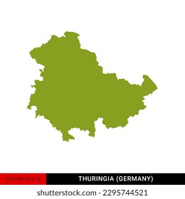 Detailed Map of Thuringia (Thüringen) - State of Germany Vector Illustration Design Template