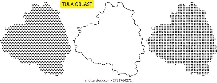 Detailed map of tula oblast with different visual representations