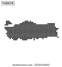 Detailed map of Turkey created using a dotted design, highlighting the country's shape and geographical boundaries.