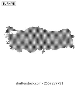 Detailed map of Turkey created using a dotted design, highlighting the country's shape and geographical boundaries.