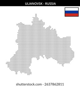 Detailed map of Ulianovsk region featuring dots