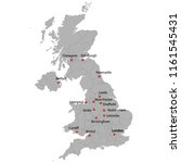 detailed map of the United Kingdom with cities