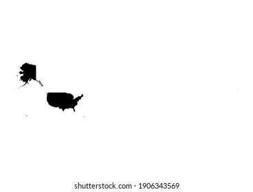 Detailed map of United States of America and areas under USA administration, isolated on white background. Vector map suitable for digital editing and prints of all sizes.