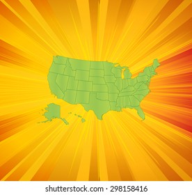 Detailed Map of The United States with Background