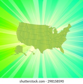 Detailed Map of The United States with Background