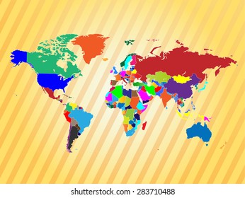 Detailed map of the world with background 