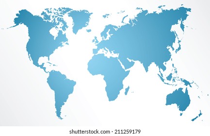 Detailed map of the world isolated on white background