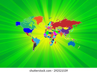 Detailed Map of The World - Separable by borders