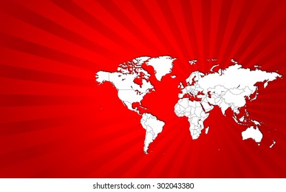 Detailed Map of The World - Vector Background Illustration