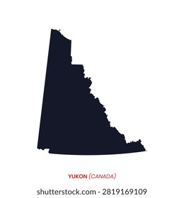 Detailed Map of Yukon - Canada Vector Stock Illustration Design Template