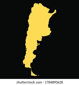 Detailed maps of Argentina with isolated black background