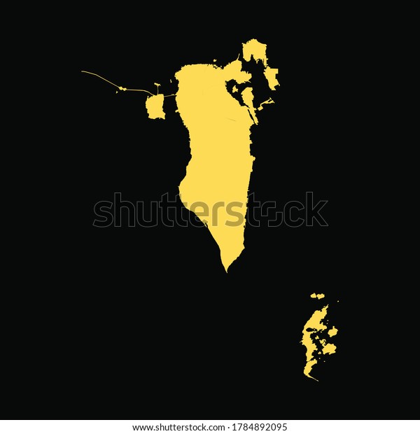 Detailed Maps Bahrain Isolated Black Background Stock Vector (Royalty ...