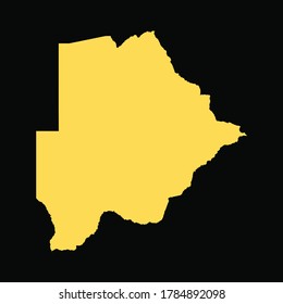 Detailed maps of Botswana with isolated black background