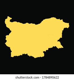 Detailed maps of Bulgaria with isolated black background