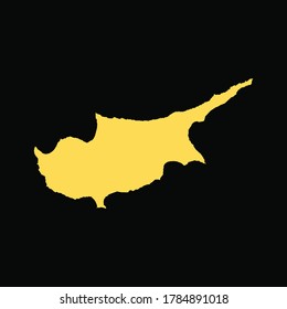 Mapas detallados de Chipre con fondo negro aislado