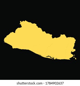 Detailed maps of El Salvador with isolated black background
