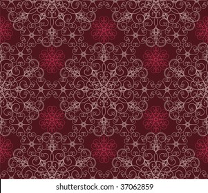 Detailed Maroon Floral Pattern