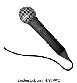 detailed microphone on white background