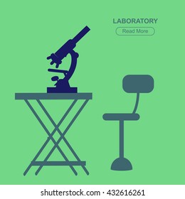 detailed microscope, Biotechnology icons concept, composition of genetic engineering, nanotechnology and genetic modification