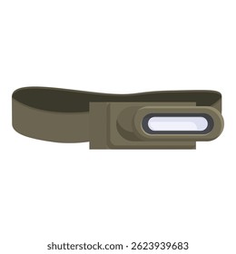 Detailed military army belt illustration with metal buckle, tactical accessory, and adjustable secure fastening in vector format, perfect for soldier fashion apparel and equipment design
