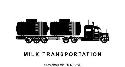 Detailed milk tanker truck illustration