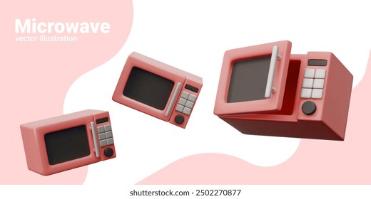 Detailed model with display, buttons, regulators, open and closed doors