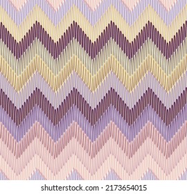 Detailed Modern Zigzag Modern Boho Style Seamless Trendy Pattern Chic Colors Soft Look Perfect for Allover Fabric Print Lilac Purple Tones