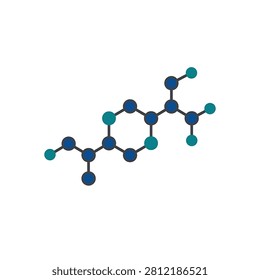 Detailed molecular structure model with atoms