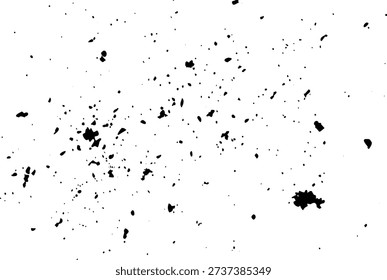 A detailed monochromatic texture with small black specks and splotches spread across a bright white background, adding a gritty edge.