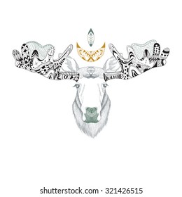 Detailed MOOSE in ethnic (boho) style